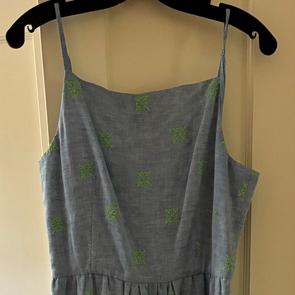Coco Dress, Tiered Maxi Dress Embroidered Blue - Medium - Picture 1 of 4